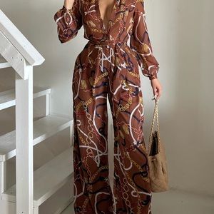 Brown Chain/Rope Jumpsuit